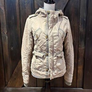 TNA Aritzia warm tan military jacket